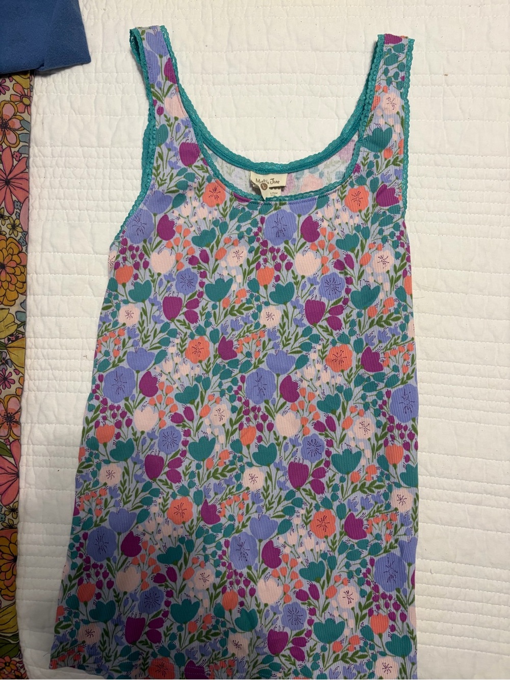 Matilda Jane Floral Tank Dress in Teal, Purple & Pink